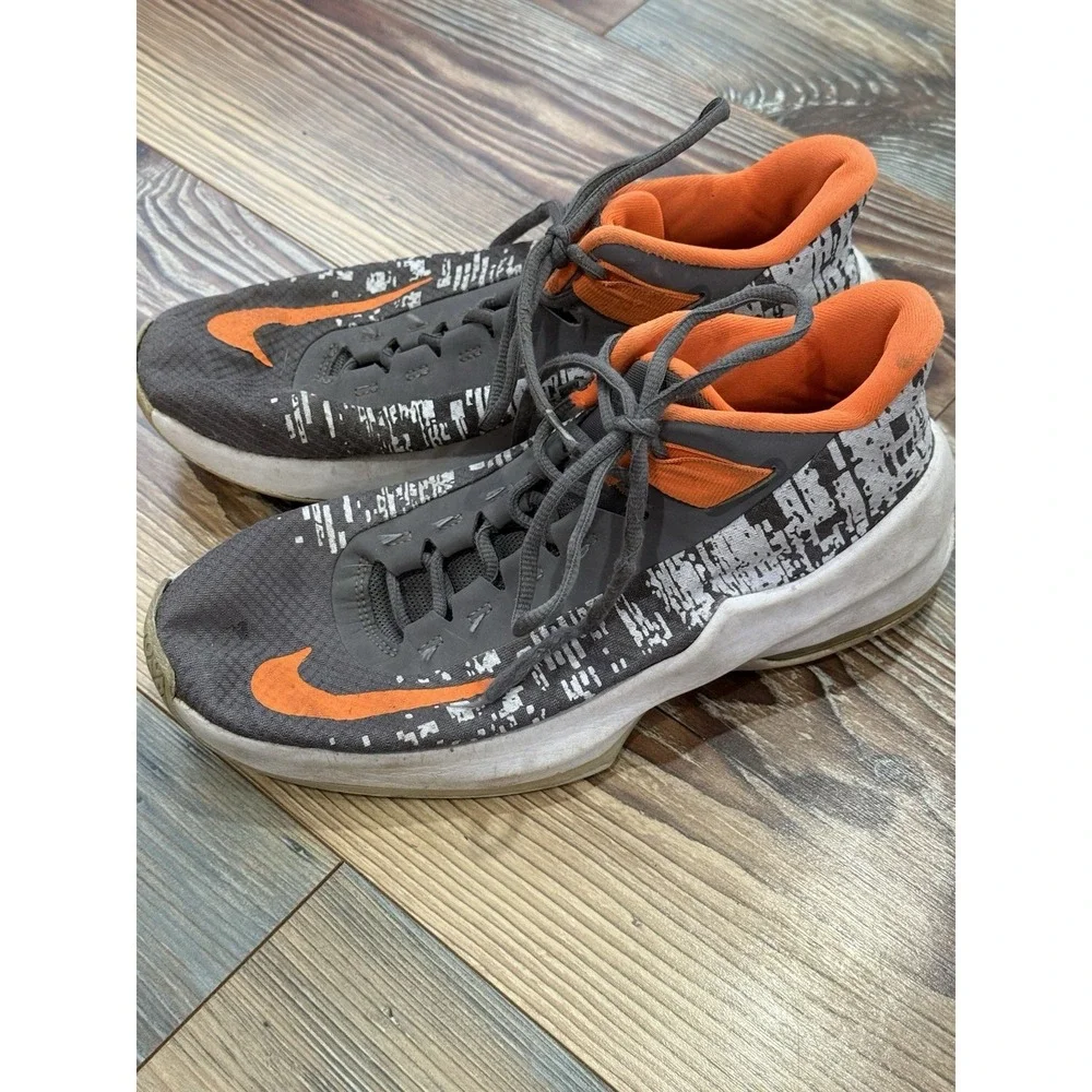 Nike Boys Youth Air Max Infuriate Gray 7Y Orange White Sneaker AH3426-004